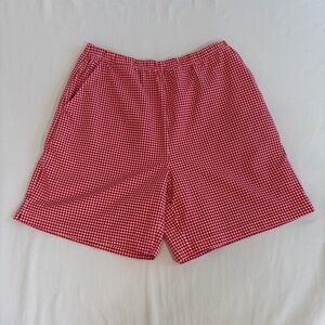 High Waited Liz Claiborne Red Gingham Plaid Women’s Medium Cotton Shorts